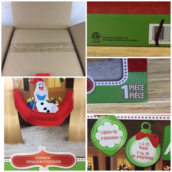 Olaf in Hammock Disney Christmas Inflatable decor - Picture 7 of 8